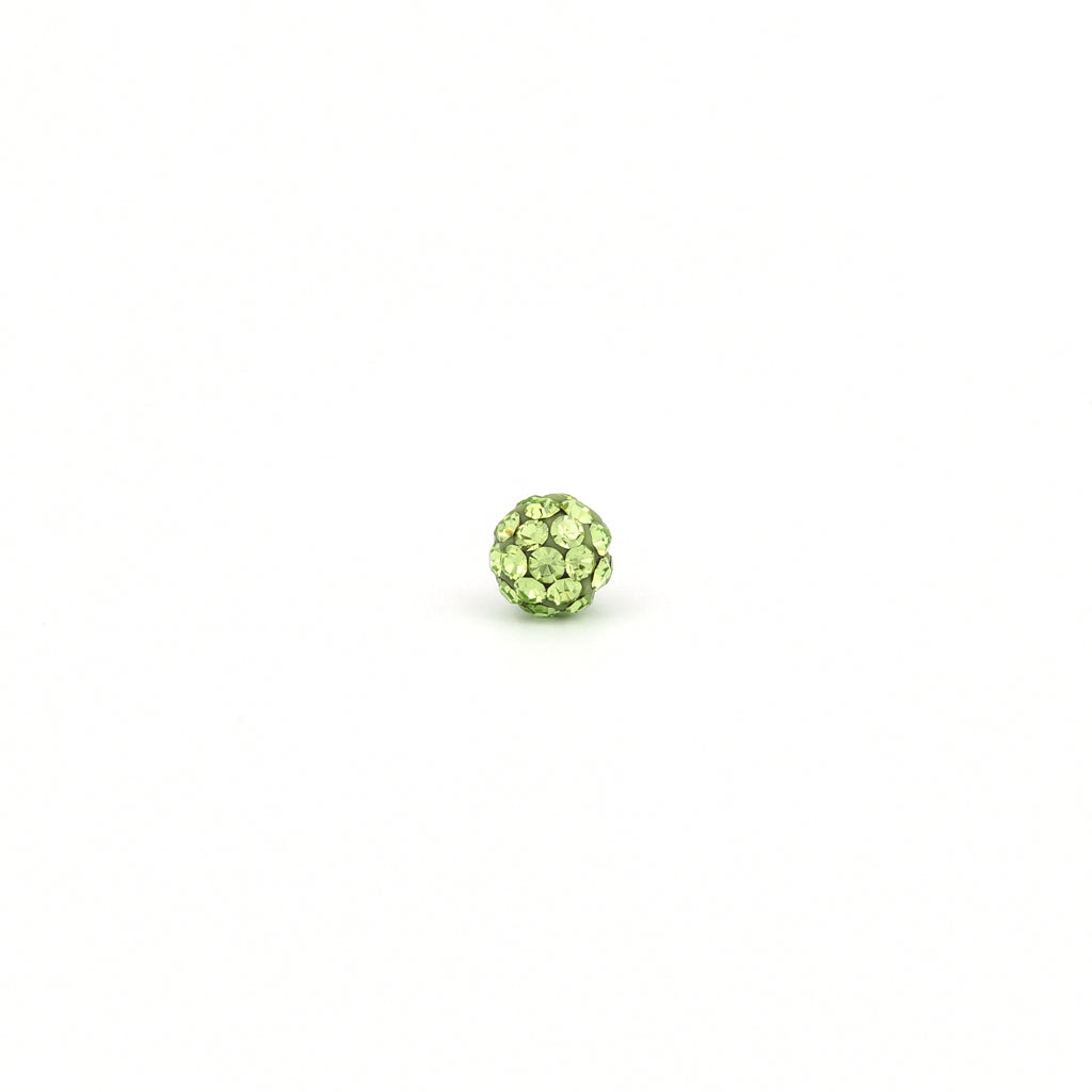 Sensitive Puff Pad Stainless Steel 4.5mm August Peridot Crystal Fireballs