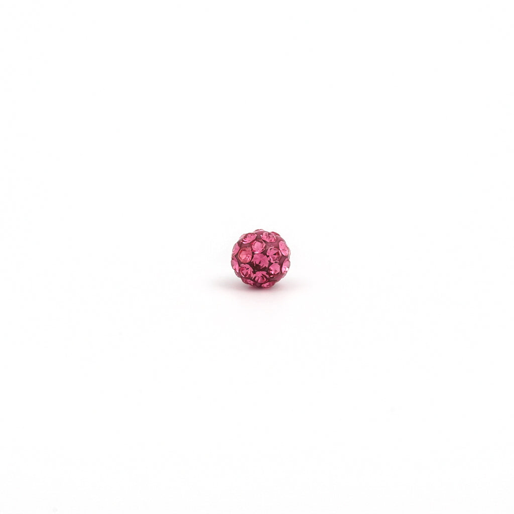 Sensitive Puff Pad Stainless Steel 4.5mm October Rose Crystal Fireballs