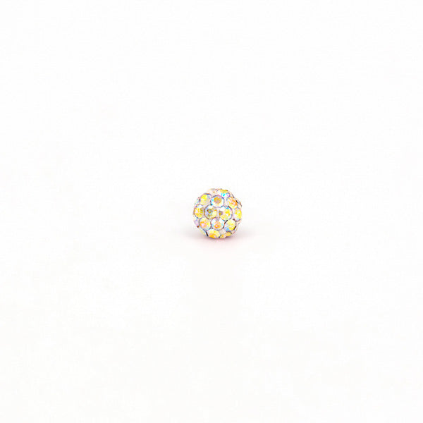 Sensitive Puff Pad Stainless Steel 4.5mm Aurora Borealis Crystal Fireballs