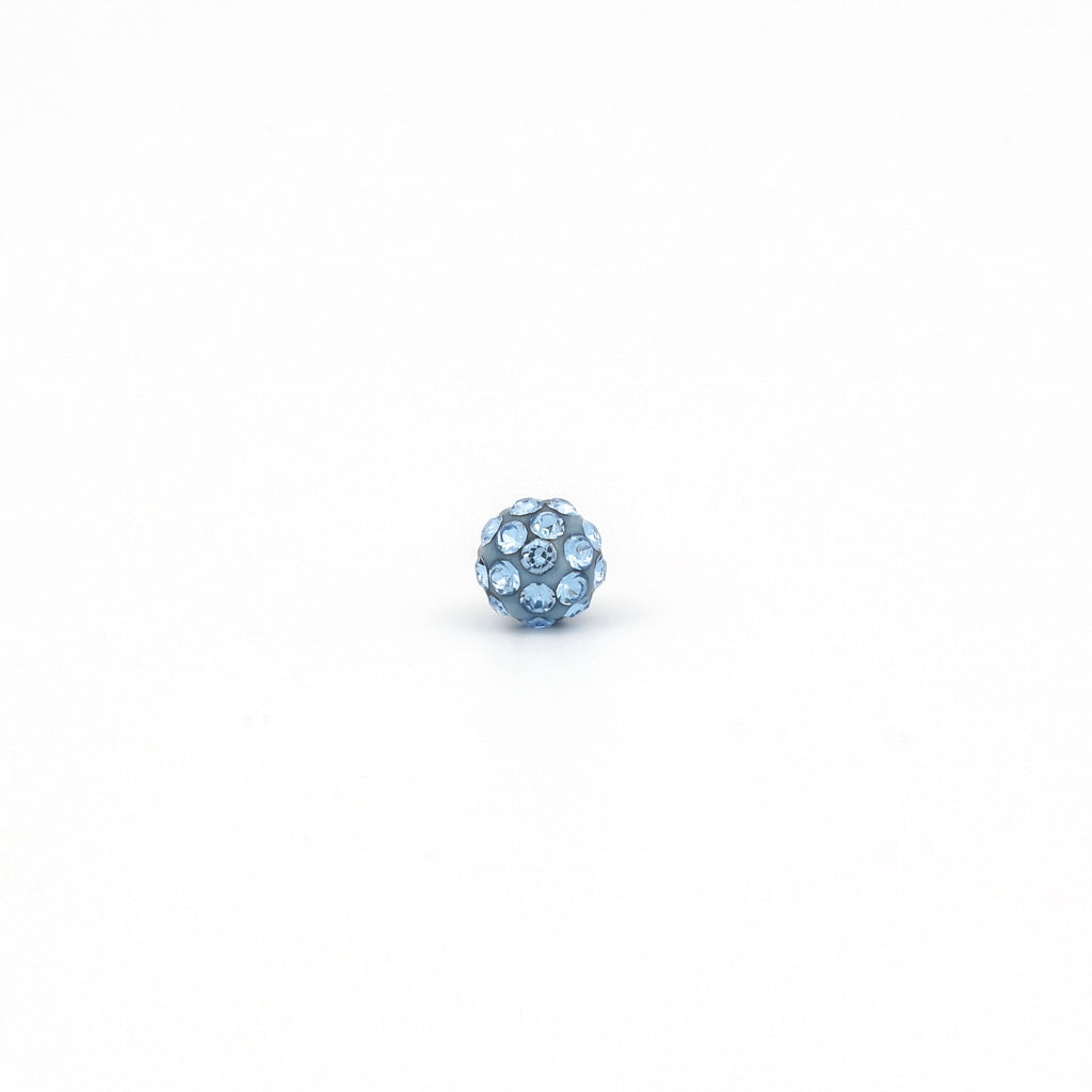 Sensitive Puff Pad Stainless Steel 4.5mm Light Sapphire Crystal Fireballs