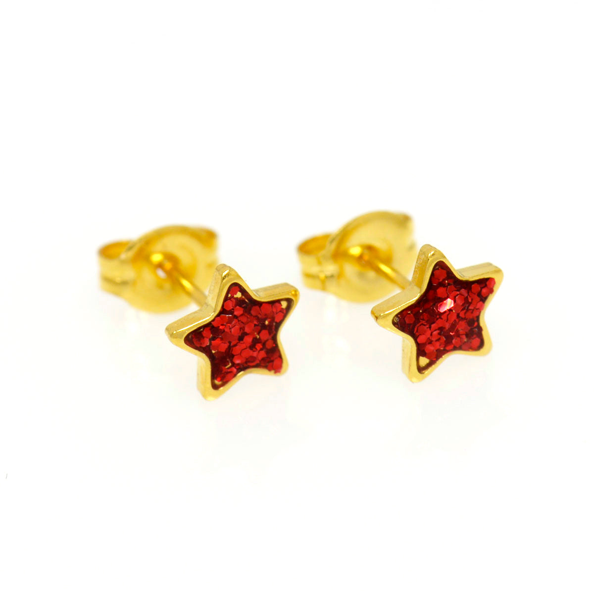 Sensitive Puff Pad Red Glitter Stars