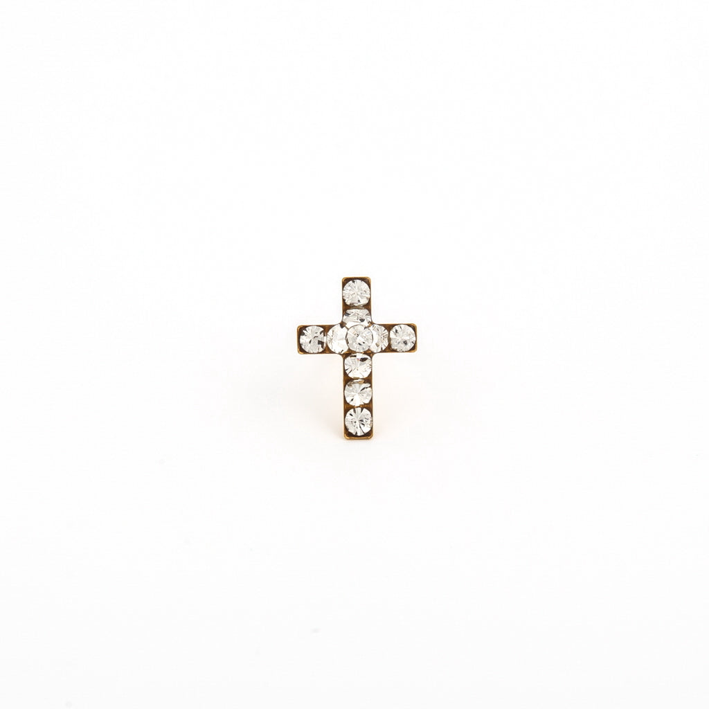 Sensitive Puff Pad Gold-Plated April Crystal Crosses