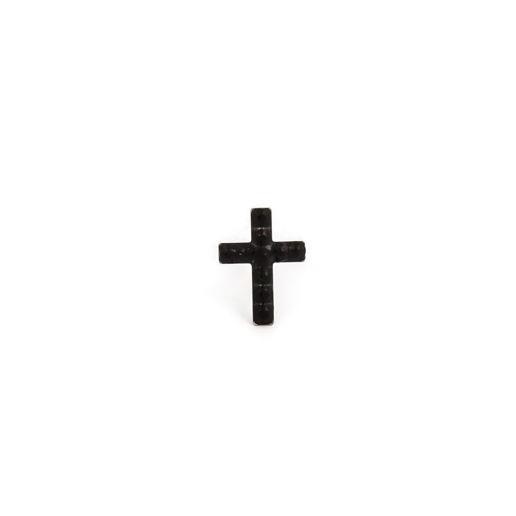 Sensitive Puff Pad Stainless Steel Black Onyx Crystal Crosses