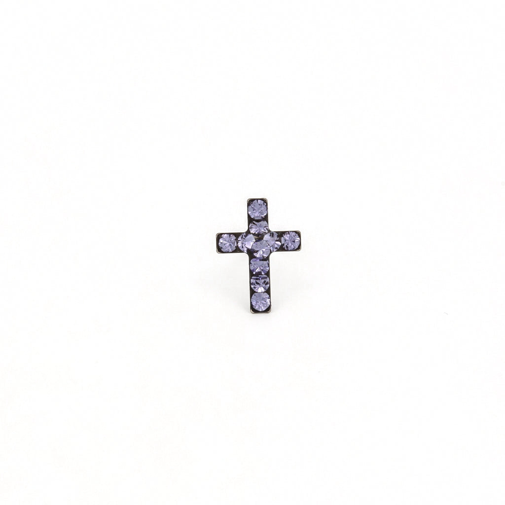 Sensitive Puff Pad Stainless Steel Tanzanite Crystal Crosses