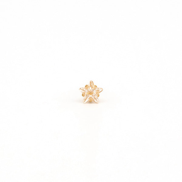 Sensitive Puff Pad Gold-Plated 5mm Star Prong-Set Cubic Zirconias