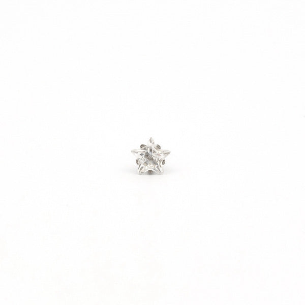 Sensitive Puff Pad Stainless Steel 5mm Star Prong-Set Cubic Zirconias