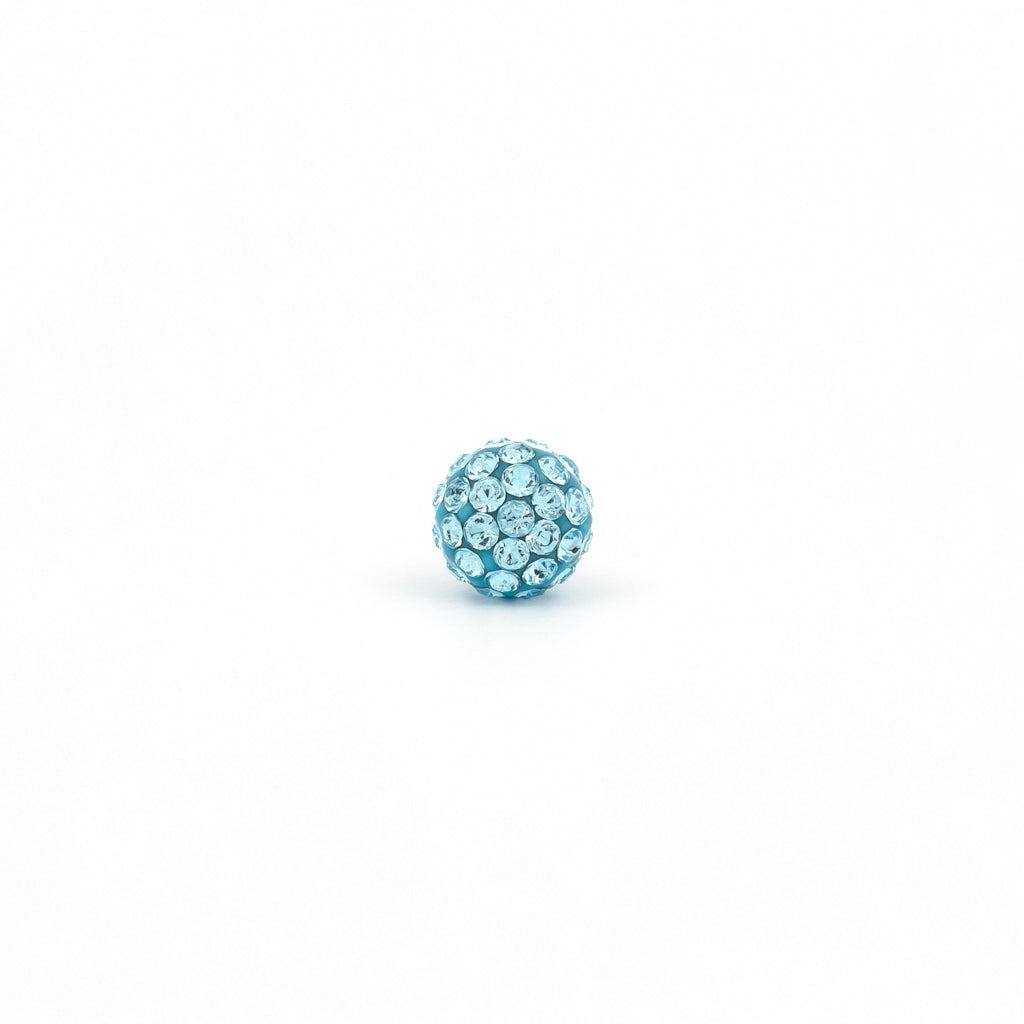 Sensitive Puff Pad Stainless Steel 6mm March Aquamarine Crystal Fireballs