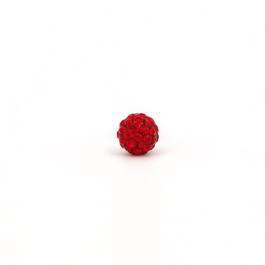 Sensitive Puff Pad Stainless Steel 6mm Light Siam Crystal Fireballs