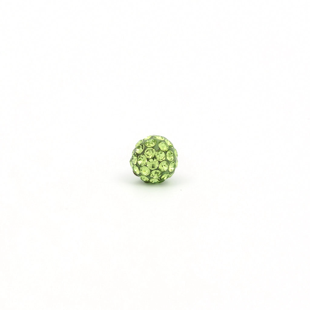 Sensitive Puff Pad Stainless Steel 6mm August Peridot Crystal Fireballs