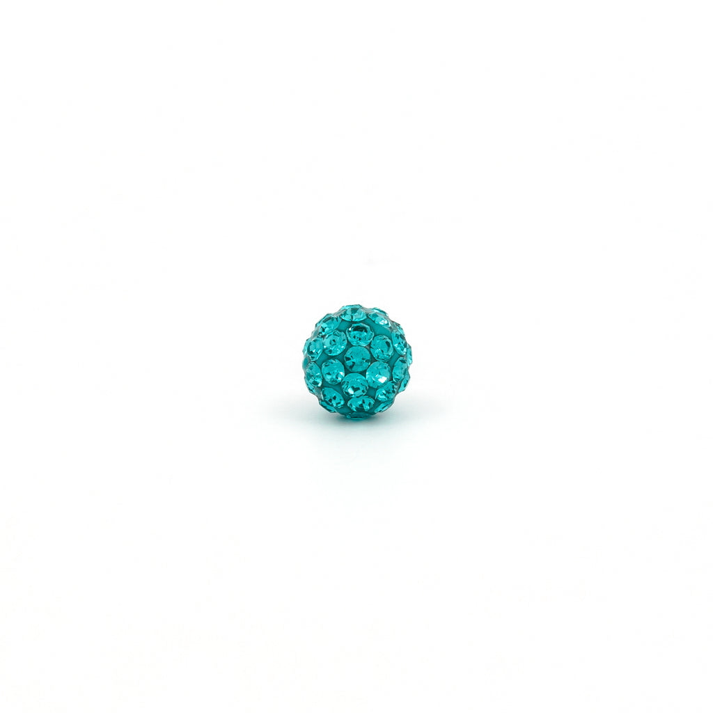 Sensitive Puff Pad Stainless Steel 6mm December Blue Zircon Fireballs