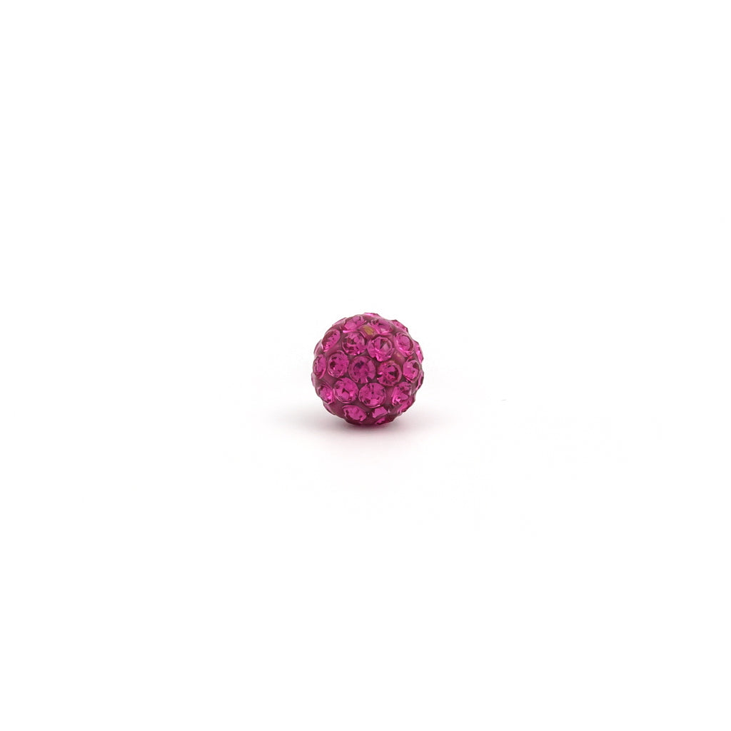 Sensitive Puff Pad Stainless Steel 6mm Fuchsia Crystal Fireballs