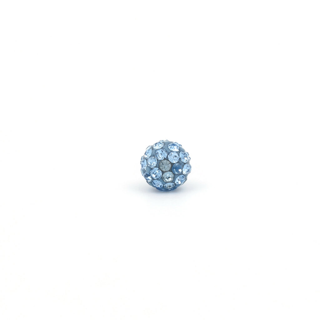 Sensitive Puff Pad Stainless Steel 6mm Light Sapphire Crystal Fireballs