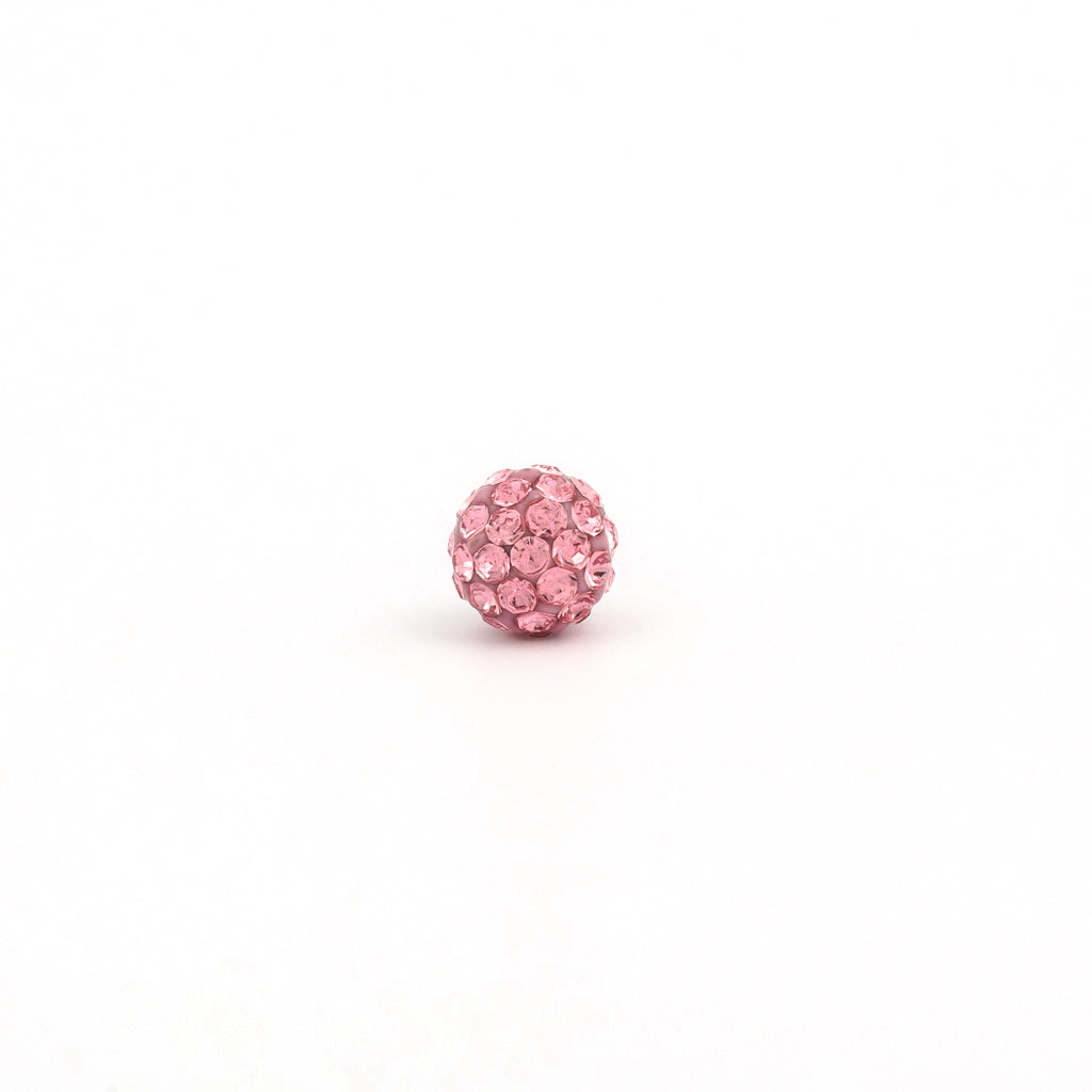 Sensitive Puff Pad Stainless Steel 6mm Light Rose Crystal Fireballs