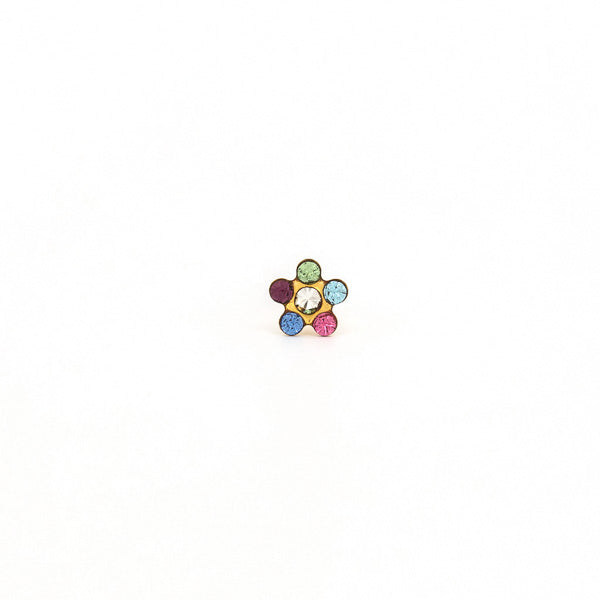 Sensitive Puff Pad Gold-Plated Rainbow Daisies