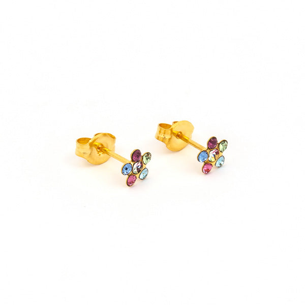 Sensitive Puff Pad Gold-Plated Rainbow Daisies