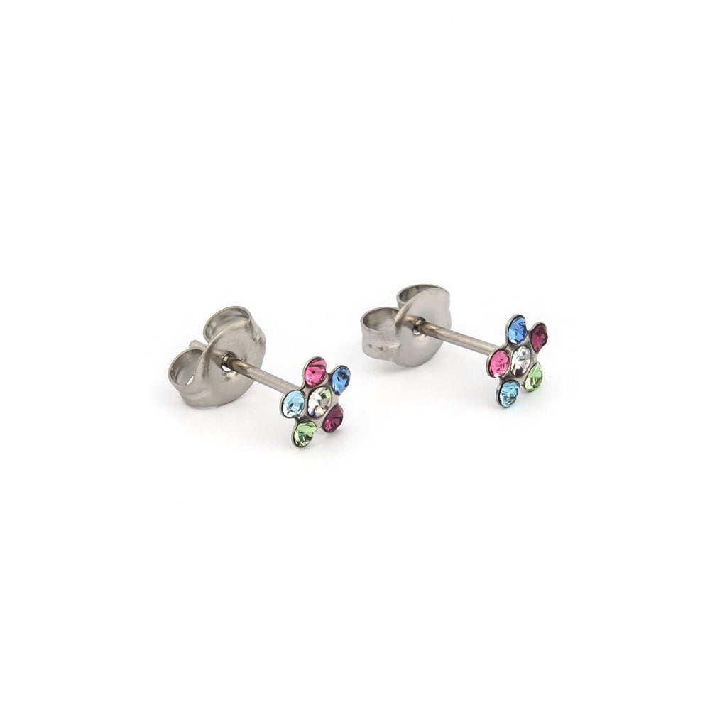 Sensitive Puff Pad Stainless Steel Rainbow Daisies