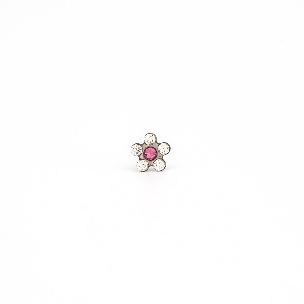Sensitive Puff Pad Stainless Steel April Crystal/October Rose Daisies