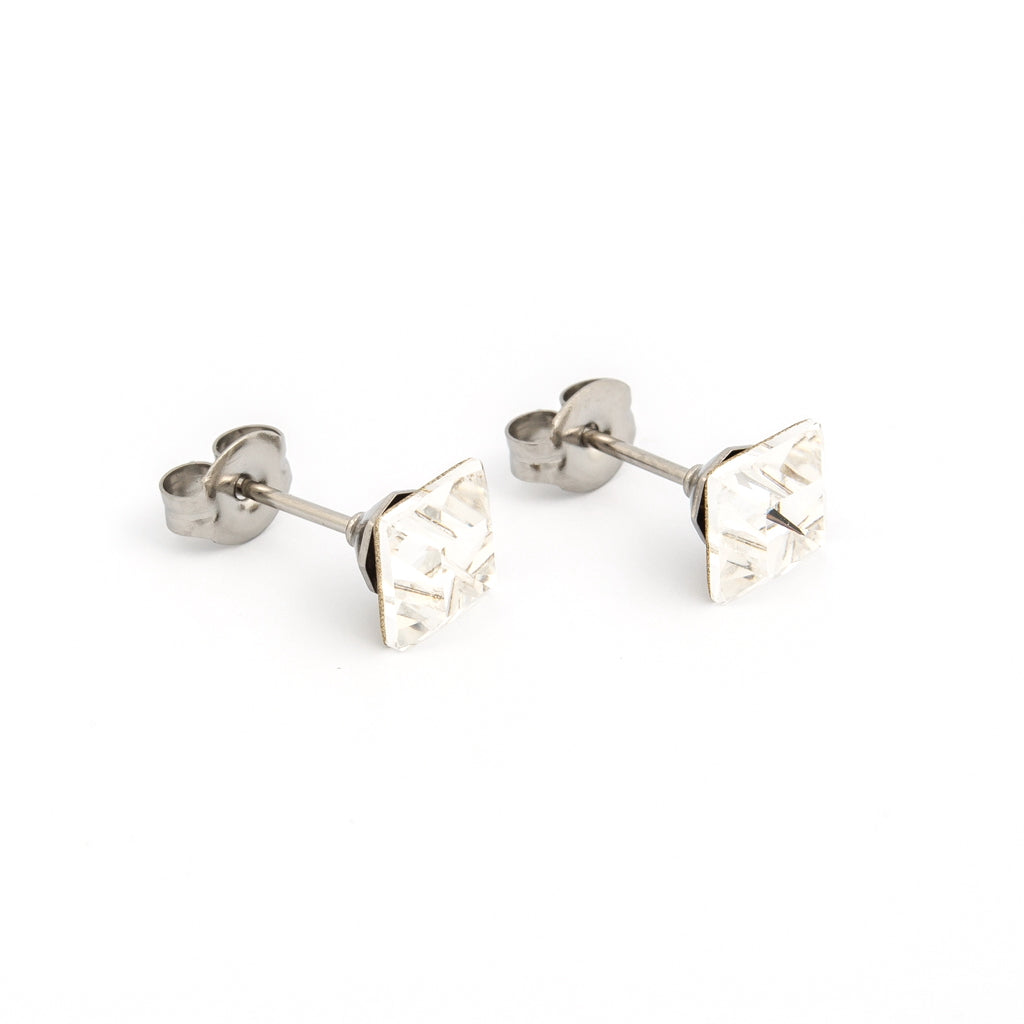 Sensitive Puff Pad Stainless Steel 6×6mm Austrian Crystals