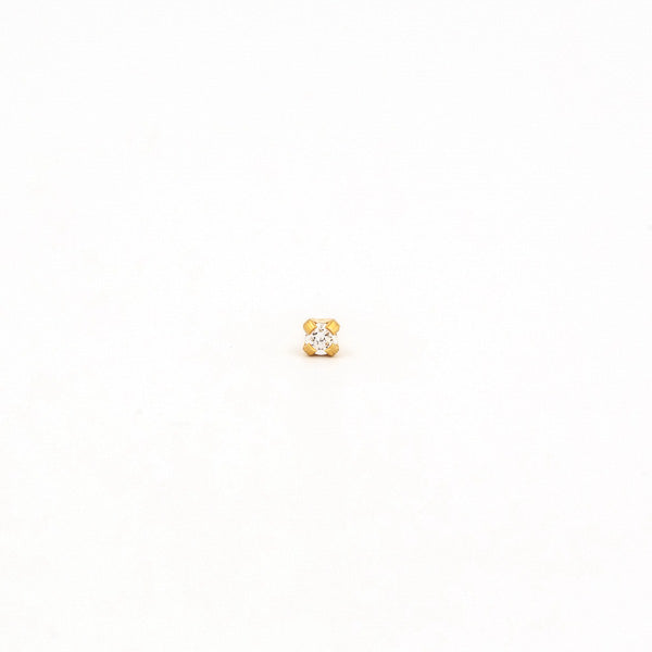 Sensitive Puff Pad Gold-Plated 2mm Prong-Set Cubic Zirconias