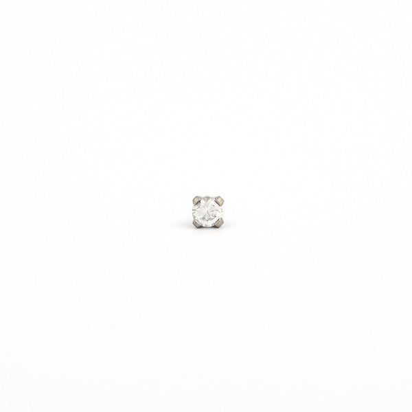 Sensitive Puff Pad Stainless Steel 3mm Prong-Set Cubic Zirconias