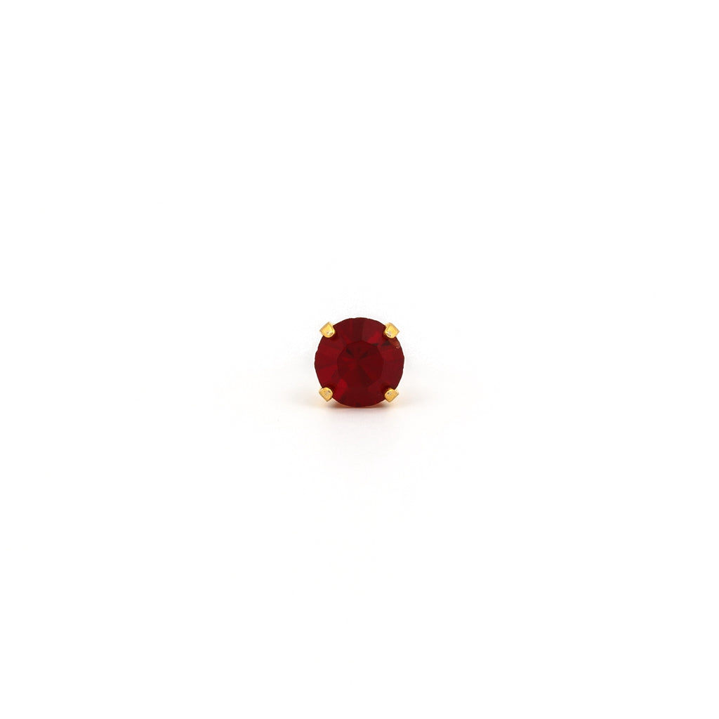 Sensitive Puff Pad Gold-Plated 5mm January Garnet Crystals