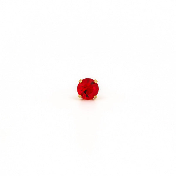 Sensitive Puff Pad Gold-Plated 5mm July Ruby Crystals