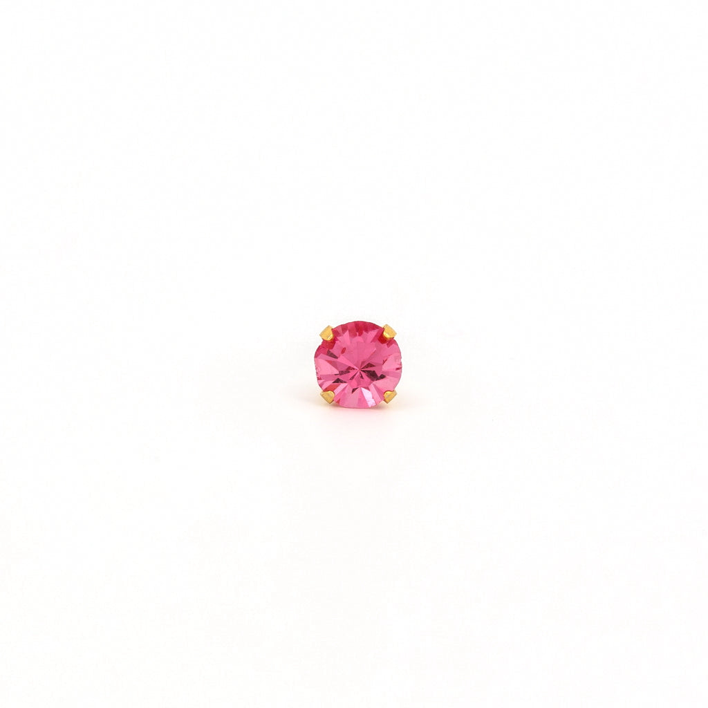 Sensitive Puff Pad Gold-Plated 5mm October Rose Crystals