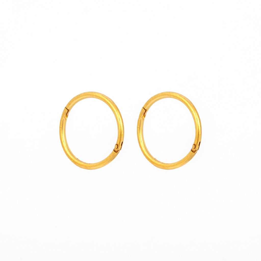 Sensitive Puff Pad Gold-Plated 18-Gauge 3/8″ Smooth Hinged Hoops