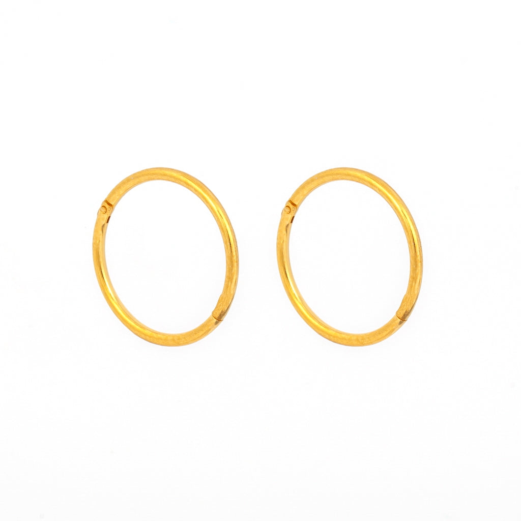 Sensitive Puff Pad Gold-Plated 18-Gauge 1/2″ Smooth Hinged Hoops