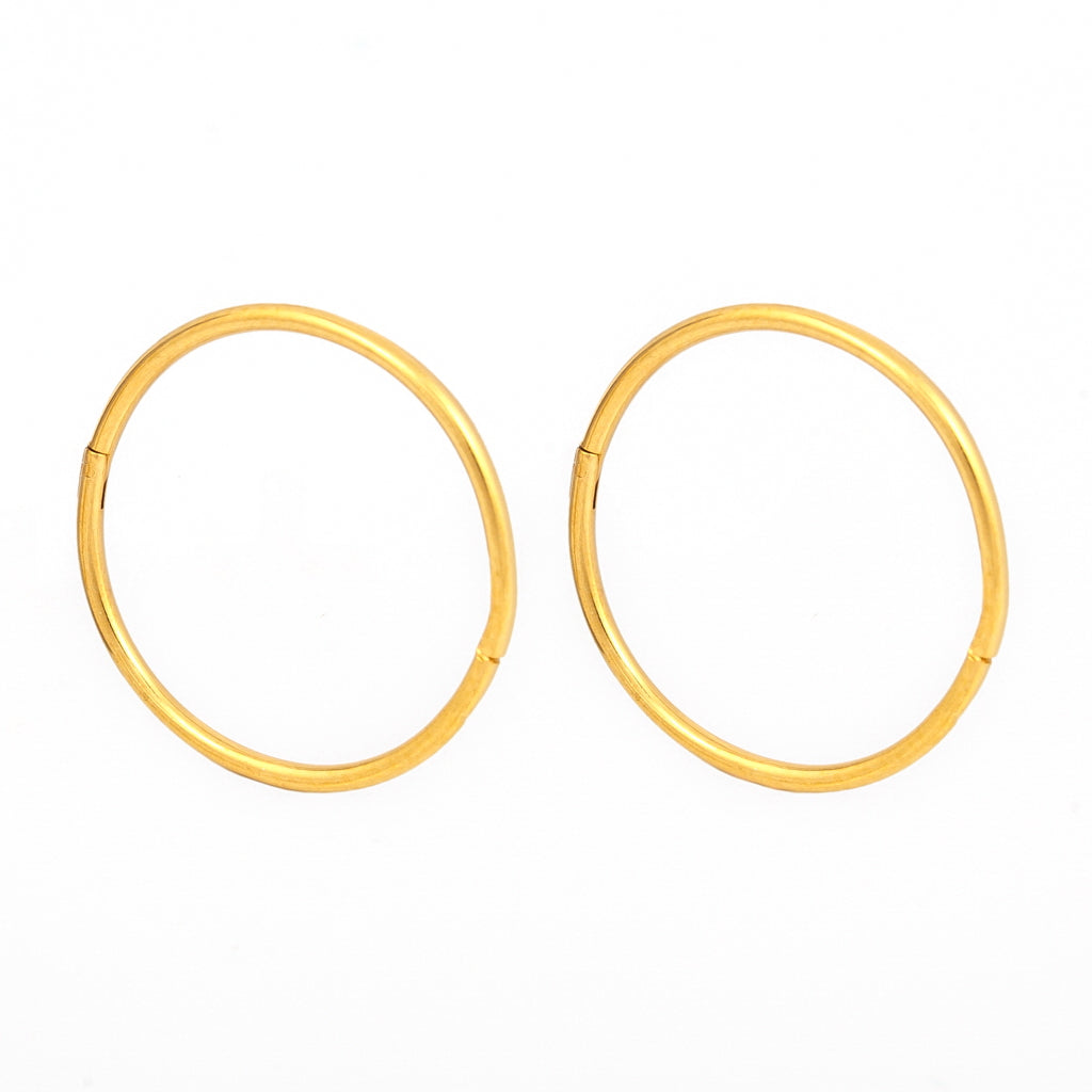 Sensitive Puff Pad Gold-Plated 18-Gauge 3/4″ Smooth Hinged Hoops