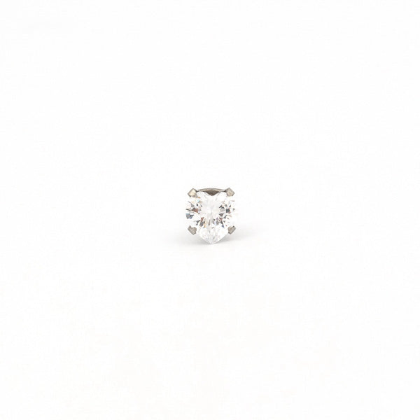 Sensitive Puff Pad Stainless Steel 5×5mm Prong-Set Cubic Zirconias