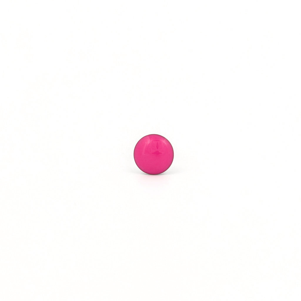 Sensitive Puff Pad Stainless Steel Neon Magenta Buttons