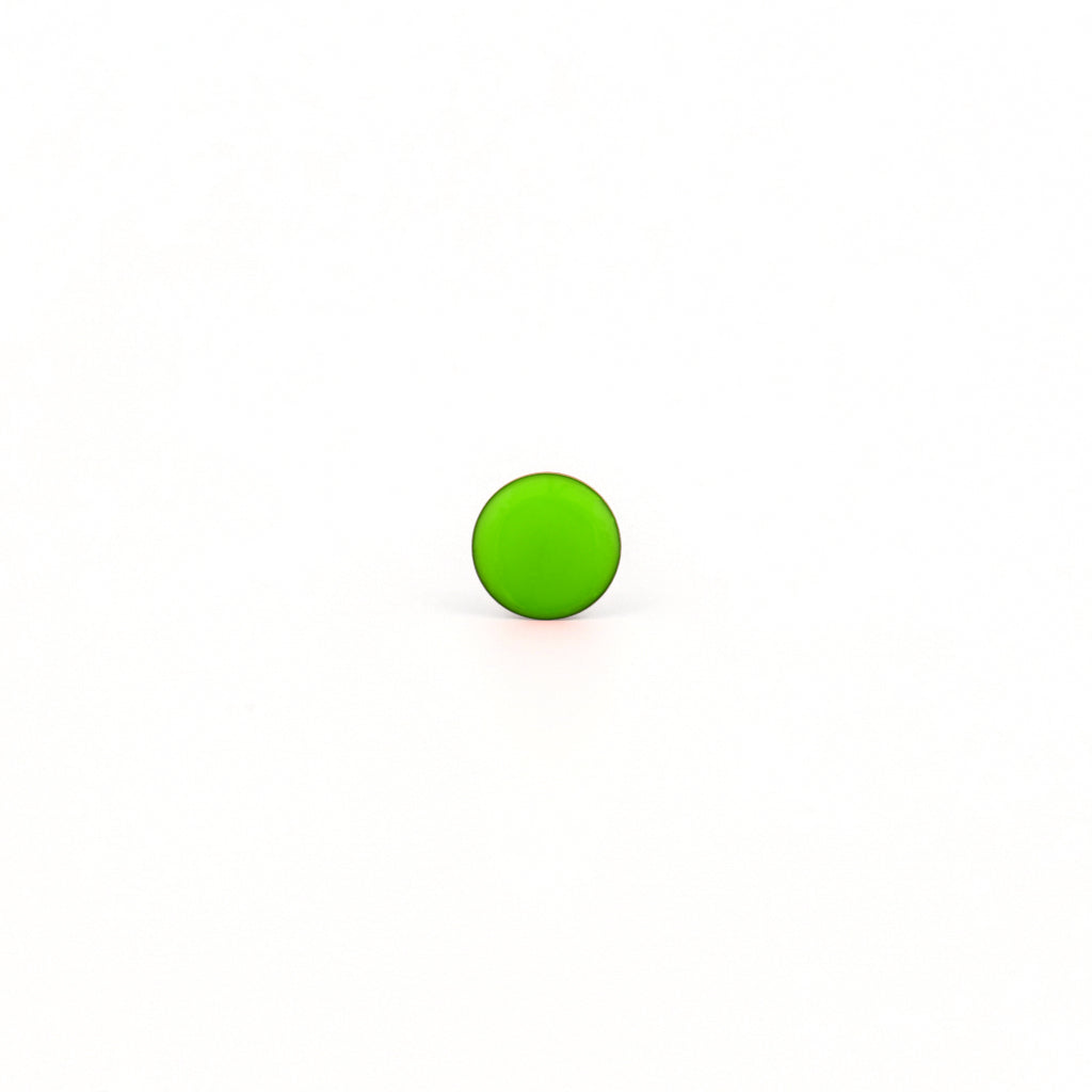 Sensitive Puff Pad Stainless Steel Neon Green Buttons