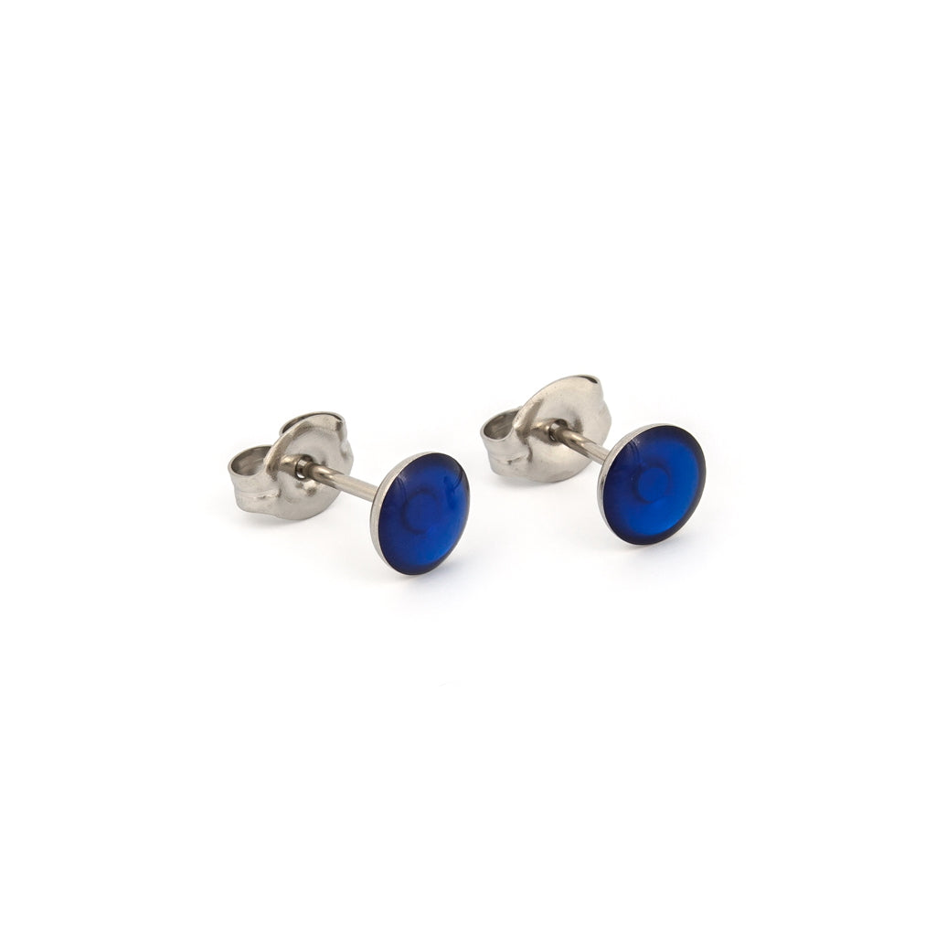 Sensitive Puff Pad Stainless Steel Neon Blue Buttons