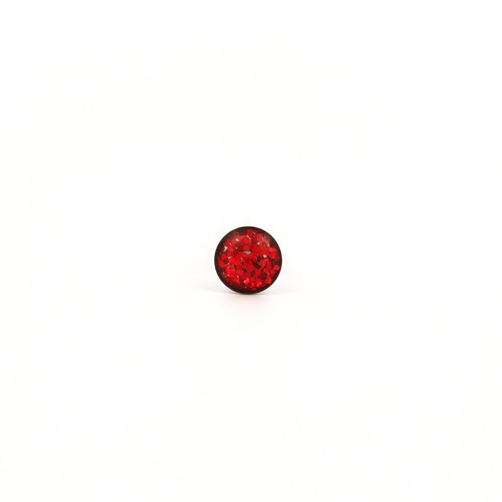 Sensitive Puff Pad Stainless Steel Neon Red Buttons