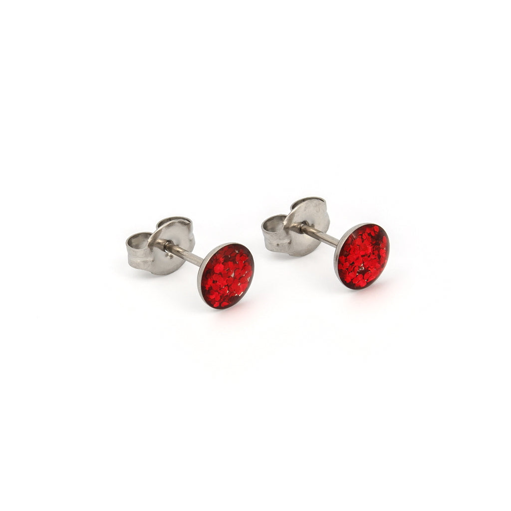 Sensitive Puff Pad Stainless Steel Neon Red Buttons