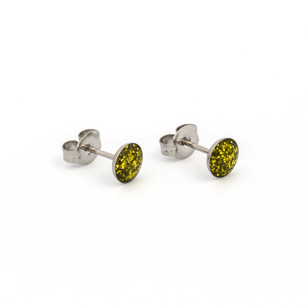 Sensitive Puff Pad Stainless Steel Neon Green Buttons