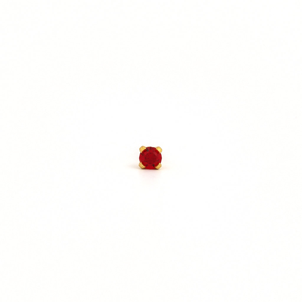 Tiny Tips™ Gold-Plated 3mm Prong-Set July Ruby Crystals
