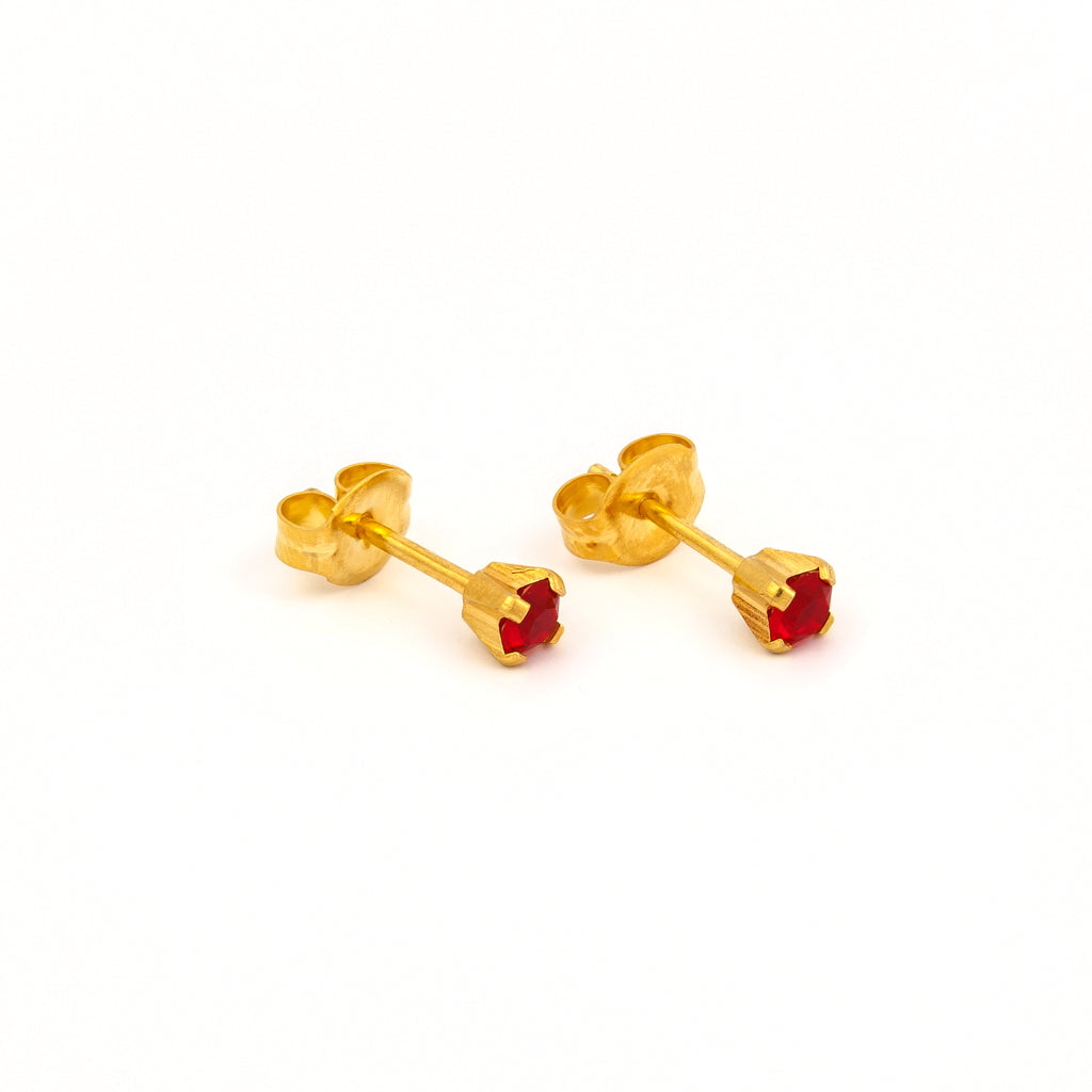 Tiny Tips™ Gold-Plated 3mm Prong-Set July Ruby Crystals