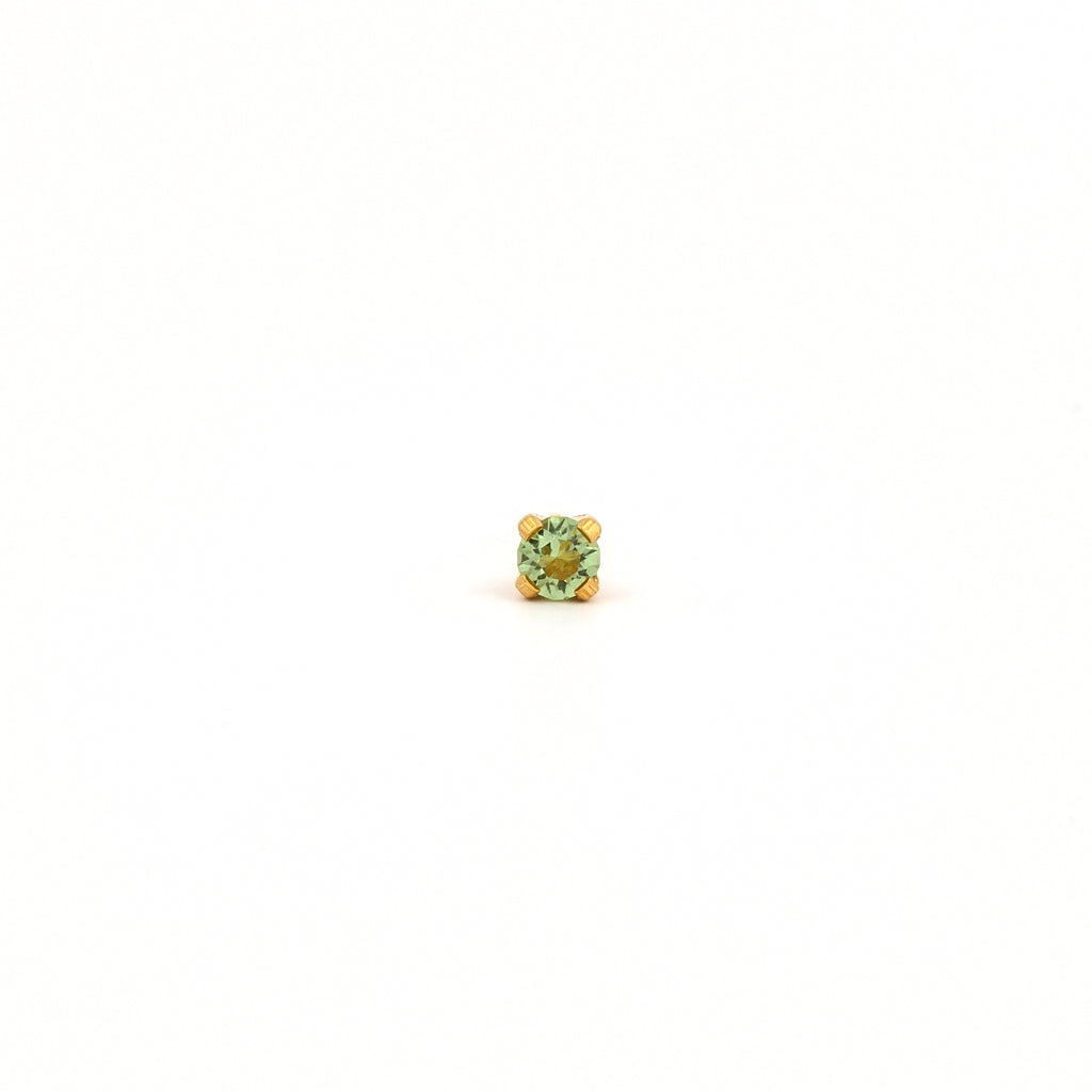 Tiny Tips™ Gold-Plated 3mm Prong-Set Peridot Crystals