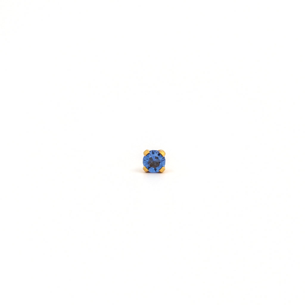 Tiny Tips™ Gold-Plated 3mm Prong-Set September Sapphire Crystals