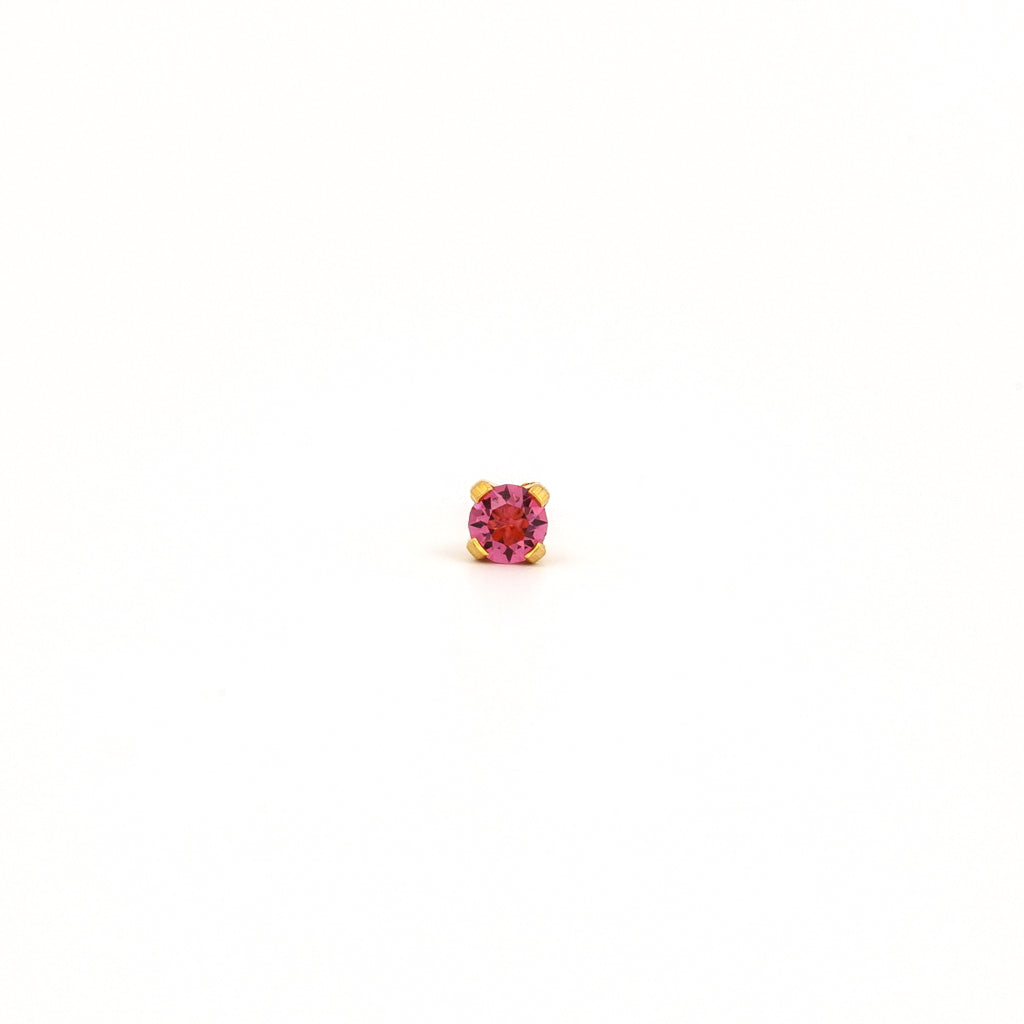 Tiny Tips™ Gold-Plated 3mm Prong-Set October Rose Crystals