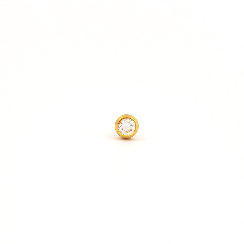 Tiny Tips™ Gold-Plated 3mm Bezel-Set Cubic Zirconias