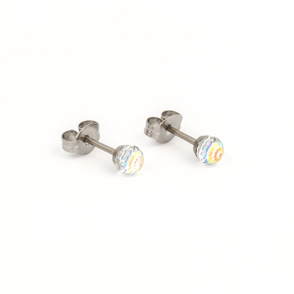 Tiny Tips™ Stainless Steel 4.5mm Aurora Borealis Fireballs