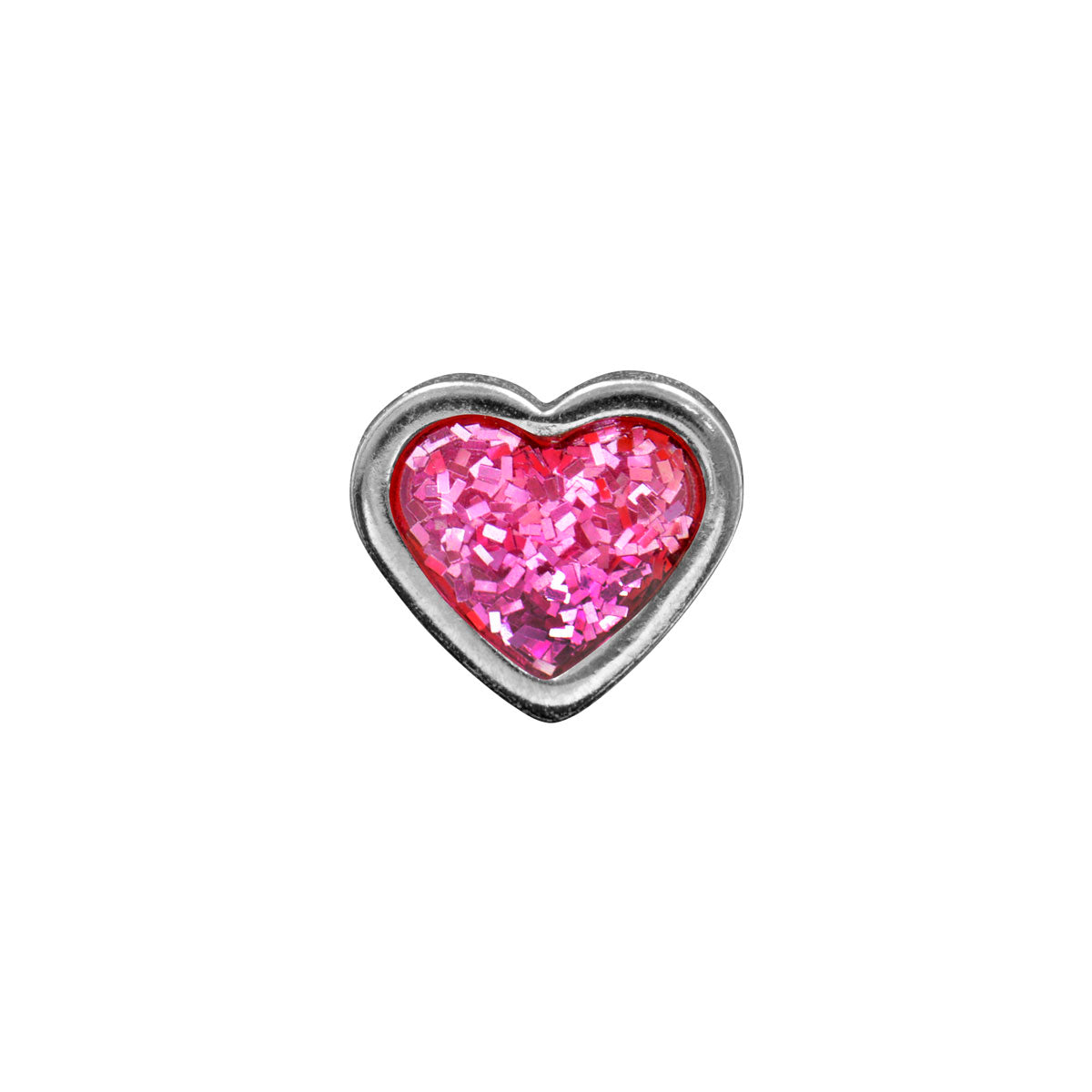 Tiny Tips™ Stainless Steel 6×6mm Pink Glitter Hearts