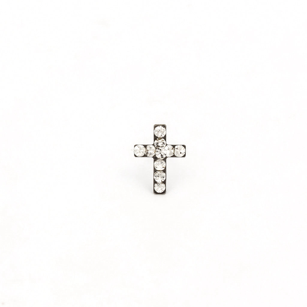 Tiny Tips™ Stainless Steel April Crystal Crosses