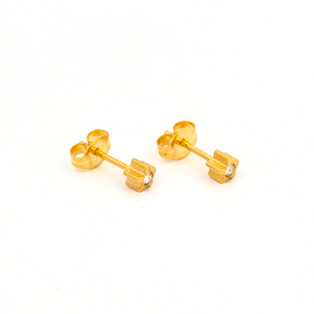 Tiny Tips™ Gold-Plated 4mm April Crystal Starlites