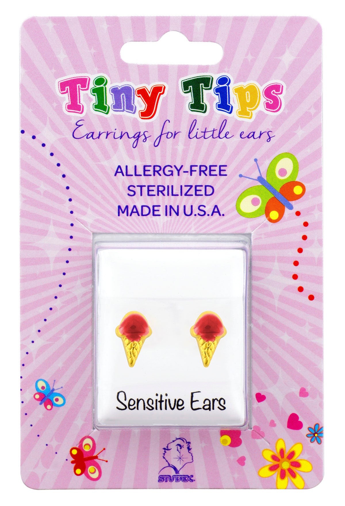 Tiny Tips™ Gold-Plated Purple Ice Cream Cones