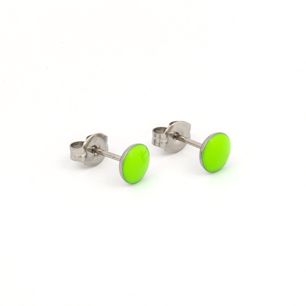 Tiny Tips™ Stainless Steel Neon Green Buttons