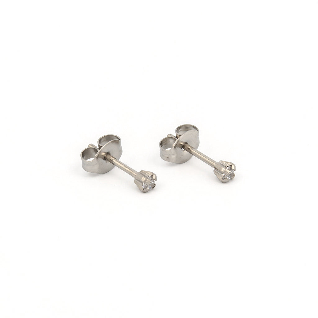 Tiny Tips™ Stainless Steel 2mm Prong-Set Cubic Zirconias